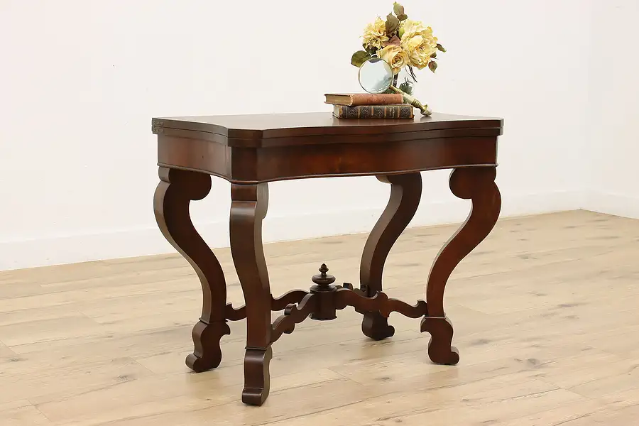 Main image of Empire Antique Walnut Hall Console, Flip Top Game Table