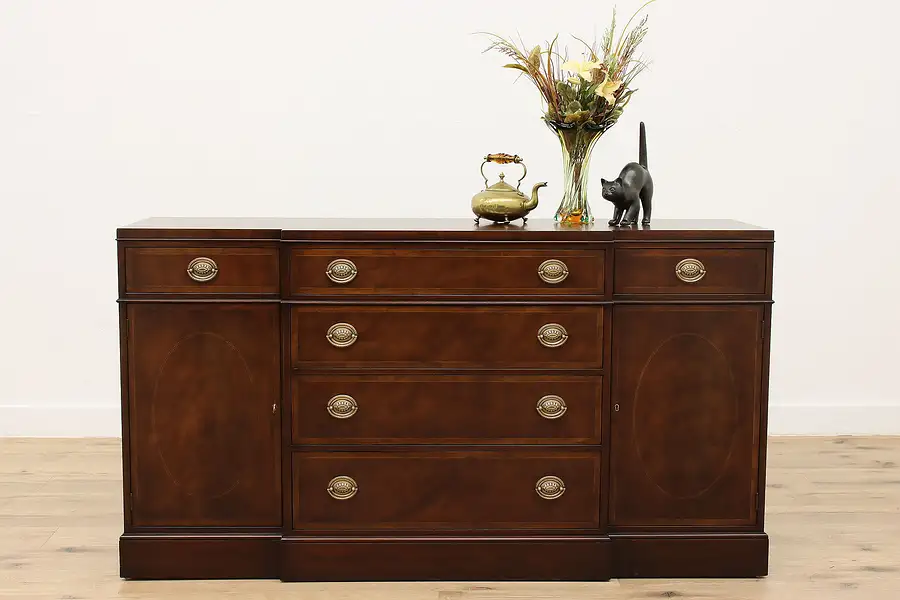 Main image of Traditional Vintage Mahogany Buffet, Server Sideboard, Baker