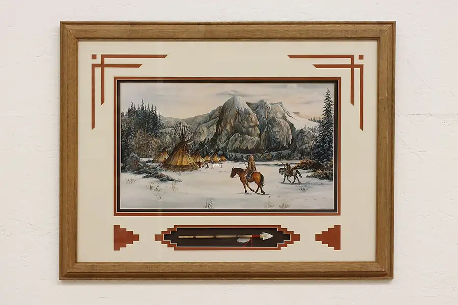 Main image of Native American Bear Clan Vintage Painting, Elliot 26.5"