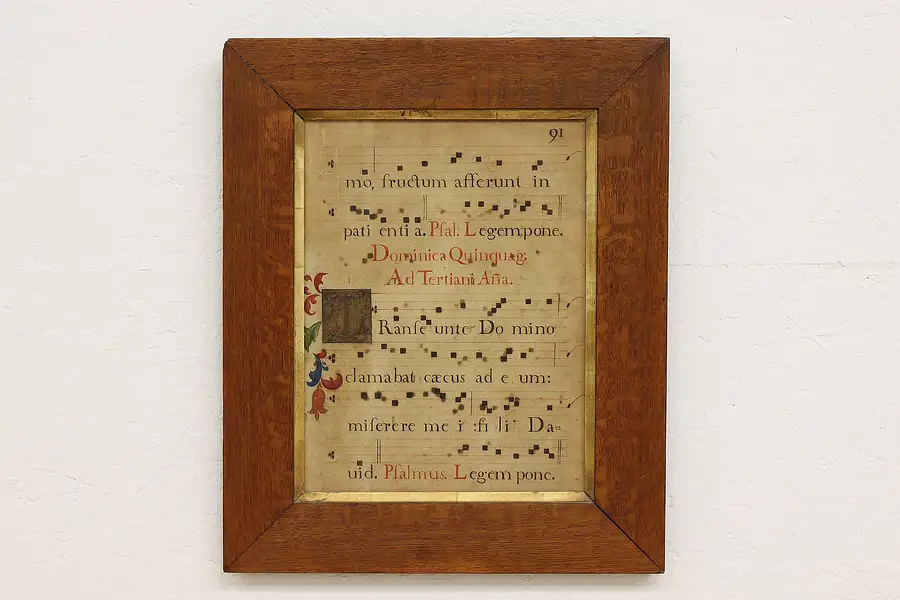 Main image of Latin Antique 1700s Hand Painted Music Manuscript Score