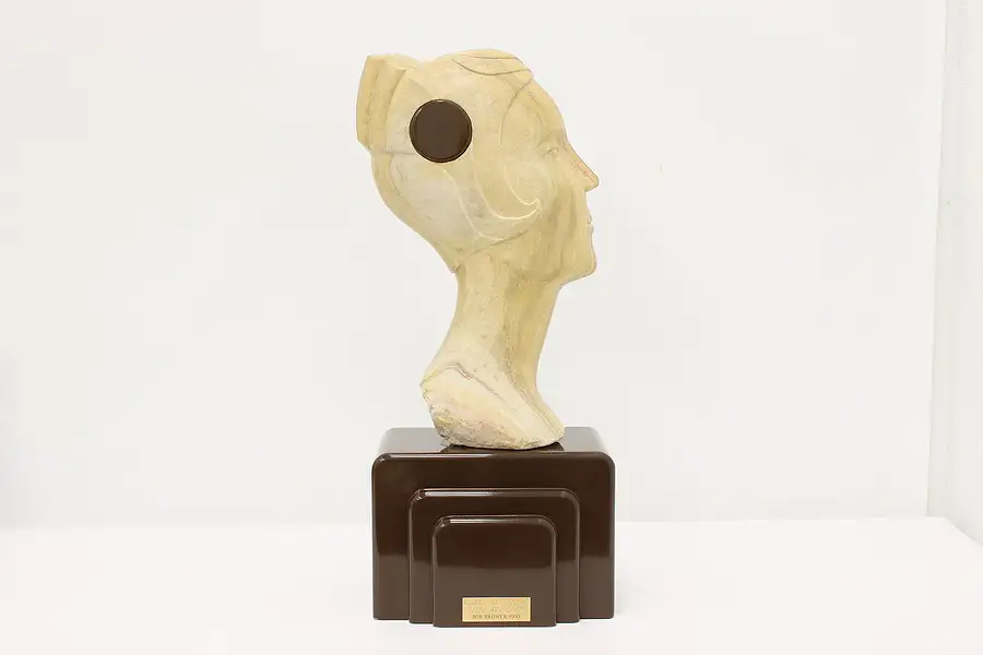 Main image of Visage de Femme Art Deco Vintage Stone Woman Bust, Brower