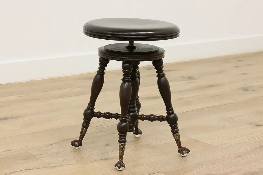 Main image of Victorian Antique Swivel Piano Organ Stool, Holtzman