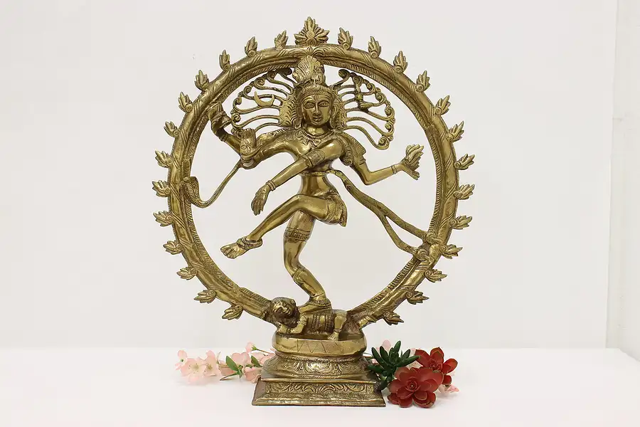 Main image of Shiva Dancer Vintage Traditional Brass Indian God Sculpture