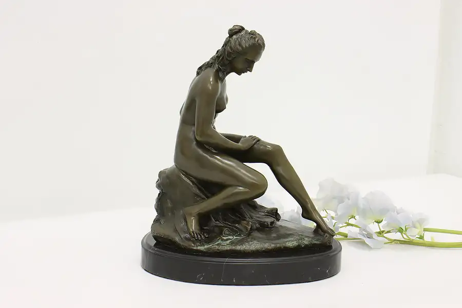 Main image of French Vintage Bronze Nude Sculpture After Allegrain