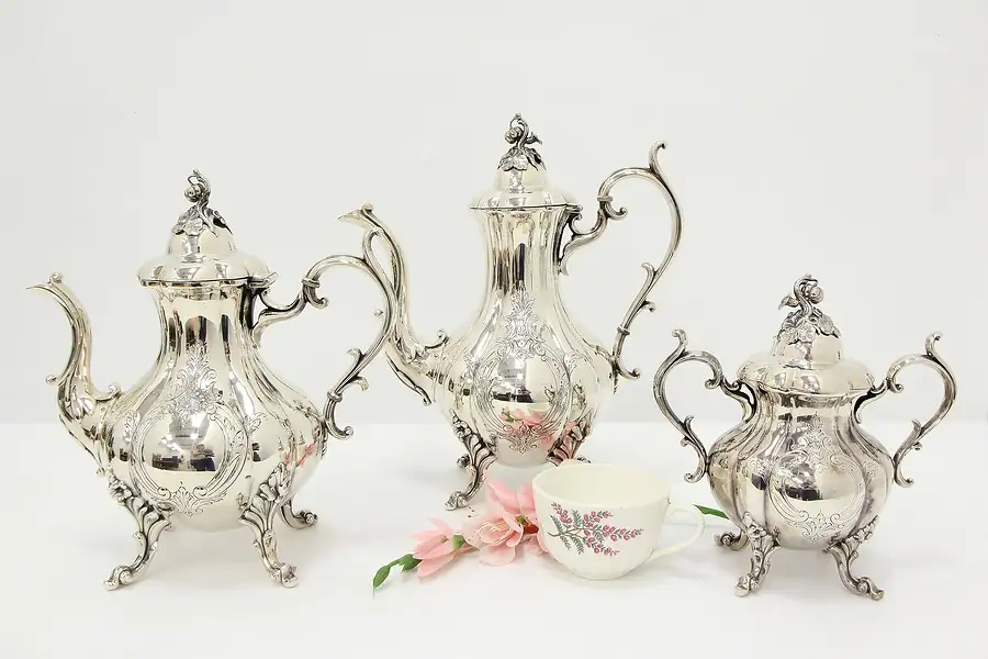 Main image of Winthrop Silverplate 3 pc Tea & Coffee Set, Reed & Barton