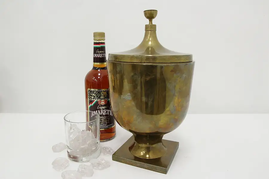 Main image of Brass Vintage Champagne or Wine Ice Bucket, Thermos Glass