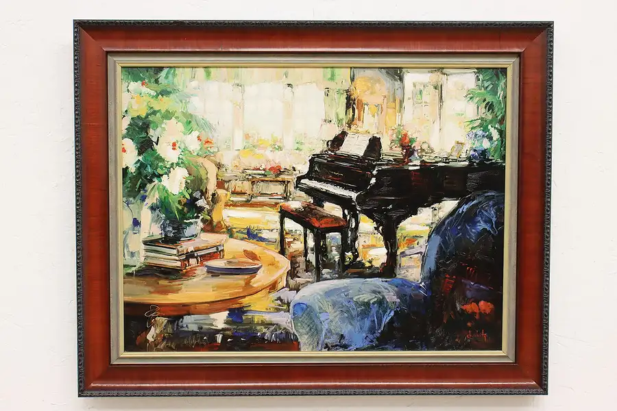 Main image of Blue Andante Piano Vintage Giclee Print, Shortridge 29.5"