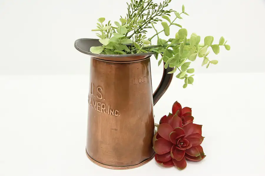 Main image of Farmhouse Antique Quart Copper Pitcher, U.S. Kreamer