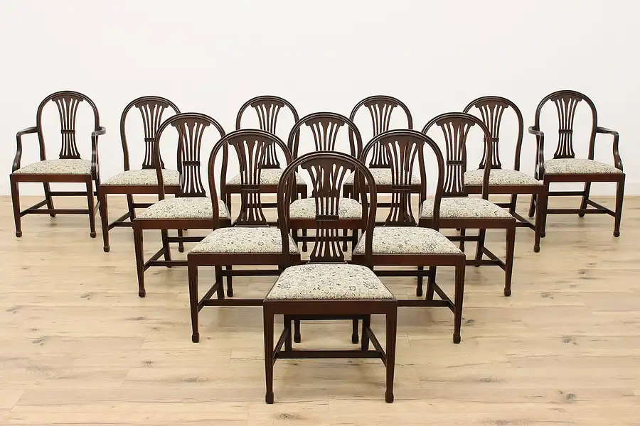 Main image of Set of 12 Georgian Design Antique Mahogany Dining Chairs