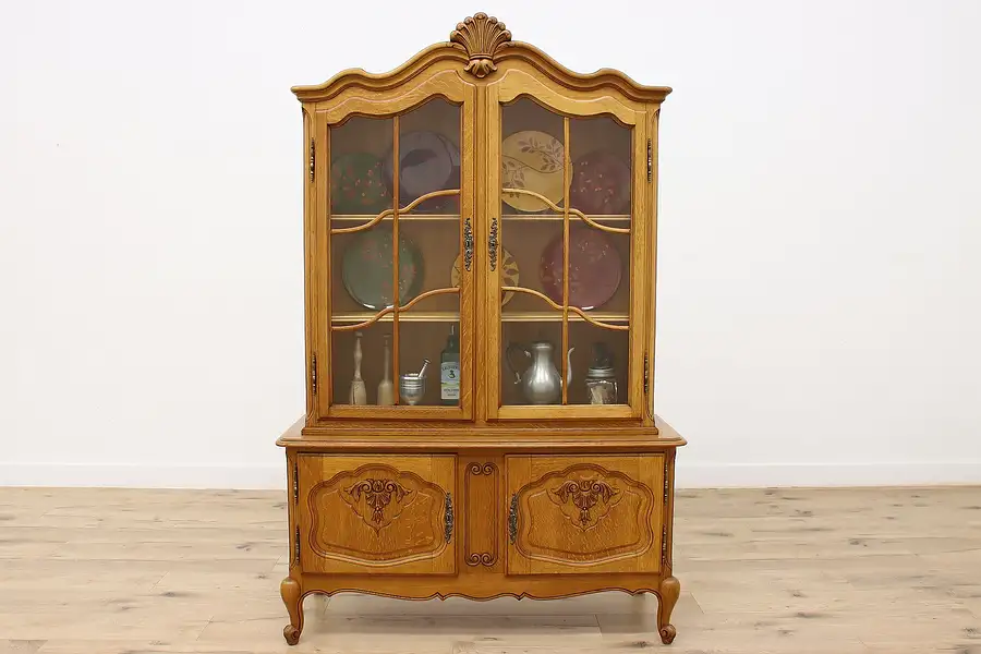 Main image of Country French Vintage China Display Cabinet or Bookcase