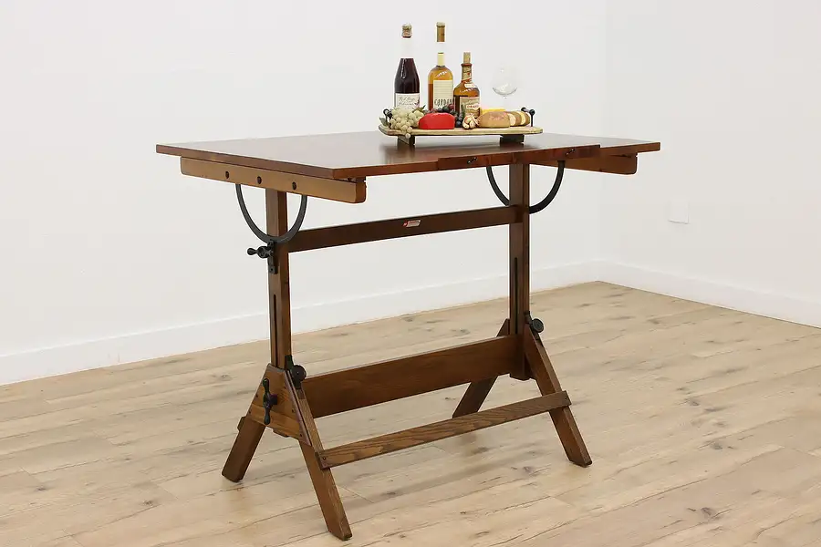 Main image of Farmhouse Vintage Drafting Desk or Kitchen Table, Hamilton