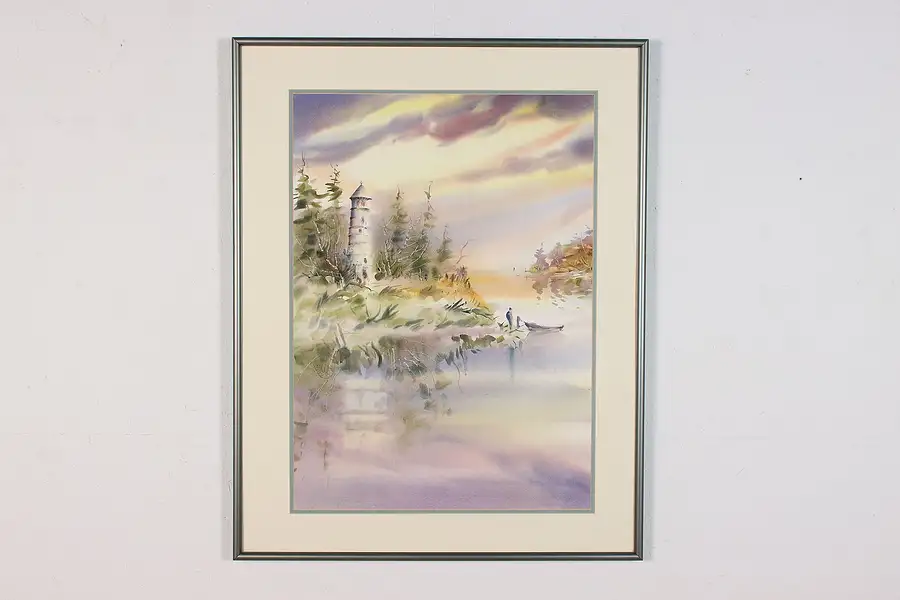 Main image of Lighthouse Door County WI Watercolor Painting, Harris 28.5"