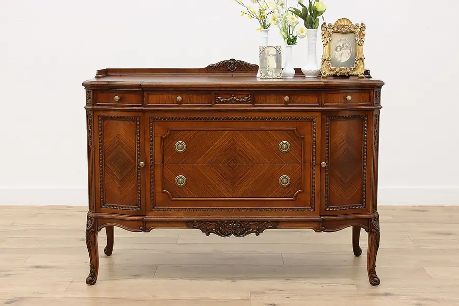 Main image of French Design Antique Walnut & Rosewood Dresser or Chest