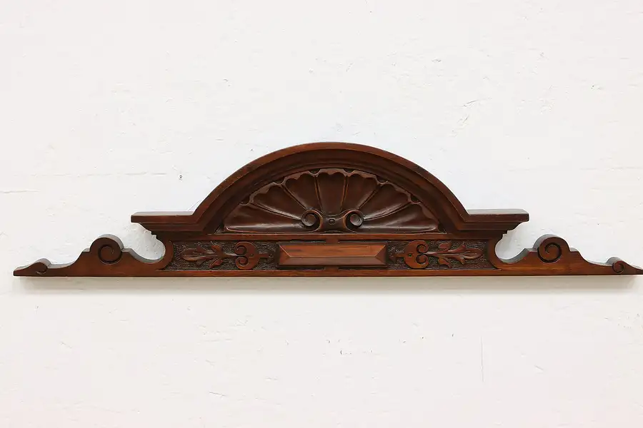 Main image of Victorian Antique Mahogany Architectural Salvage Shell Crest