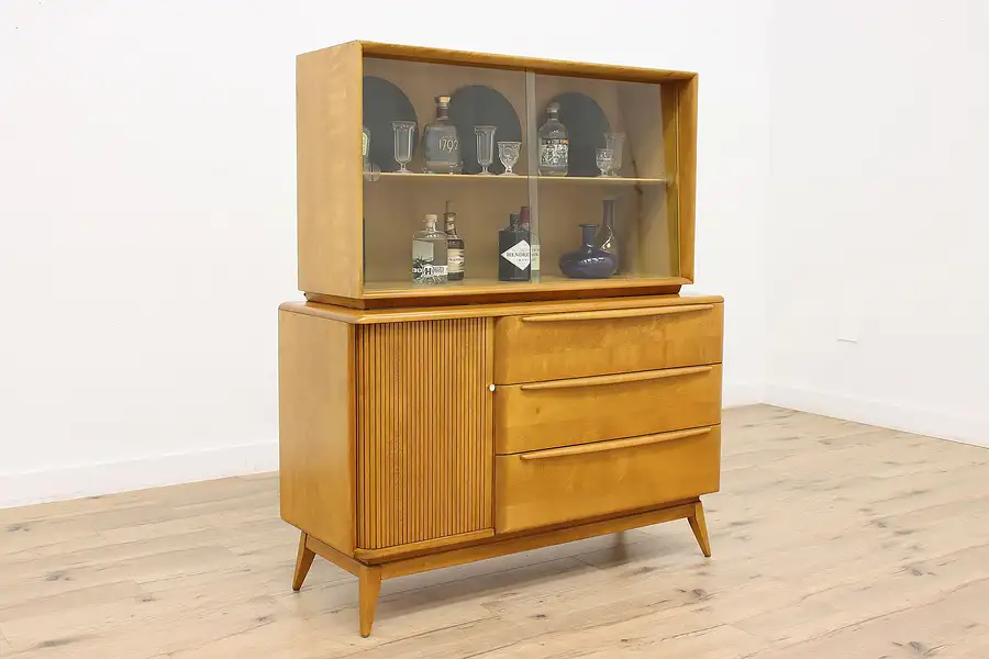 Main image of Midcentury Modern Vintage Bar China Cabinet Bookcase Heywood