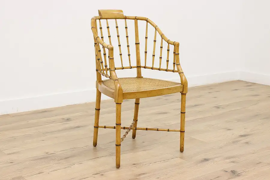 Main image of Victorian Design Vintage Faux Bamboo Chair, Baker