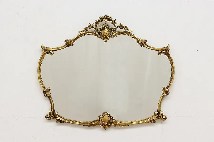 Main image of French Design Antique Carved Burnished Gold Mirror