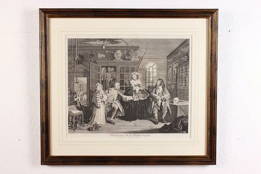 Main image of Marriage à la Mode Antique Plate 3 Engraving Hogarth 25.5"