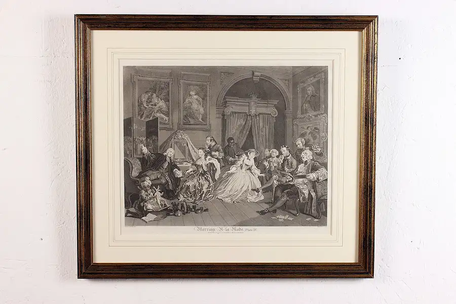 Main image of Marriage à la Mode Antique Plate 4 Engraving Hogarth 25.5"