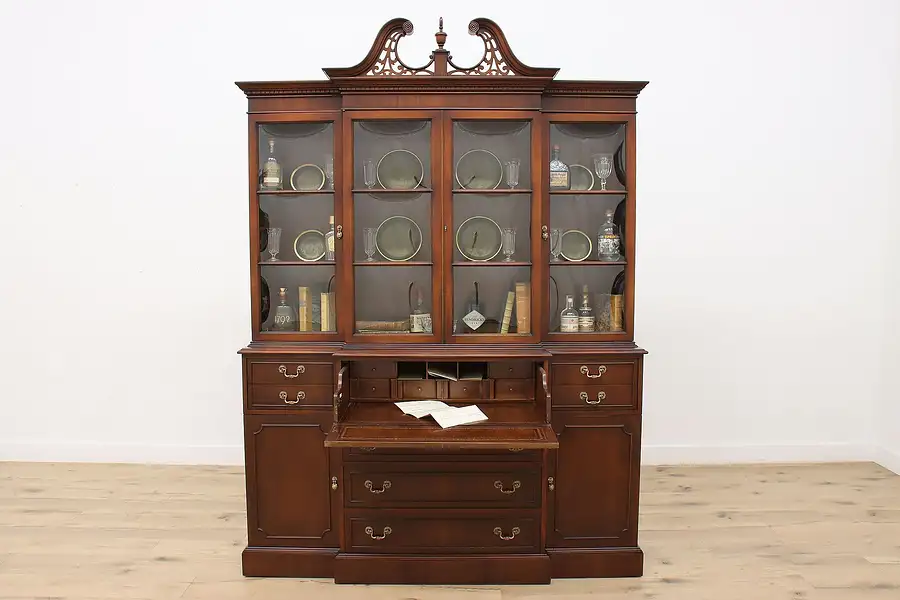 Main image of Georgian Mahogany Vintage Breakfront China Cabinet, Grand