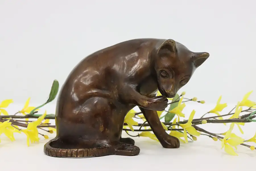 Main image of Farmhouse Vintage Statue Bronze Cat Sculpture