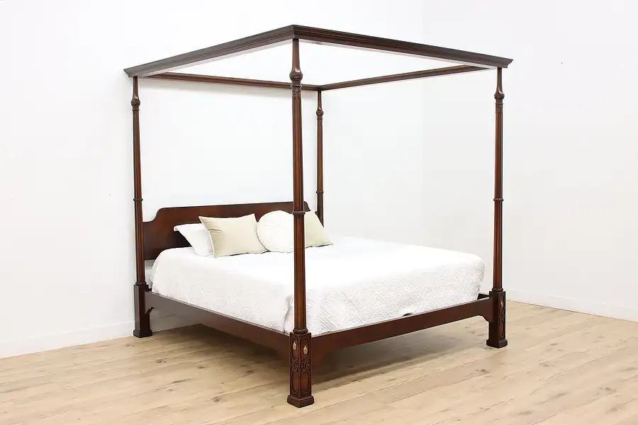 Main image of Georgian Design Vintage 4 Poster Canopy King Bed, Century