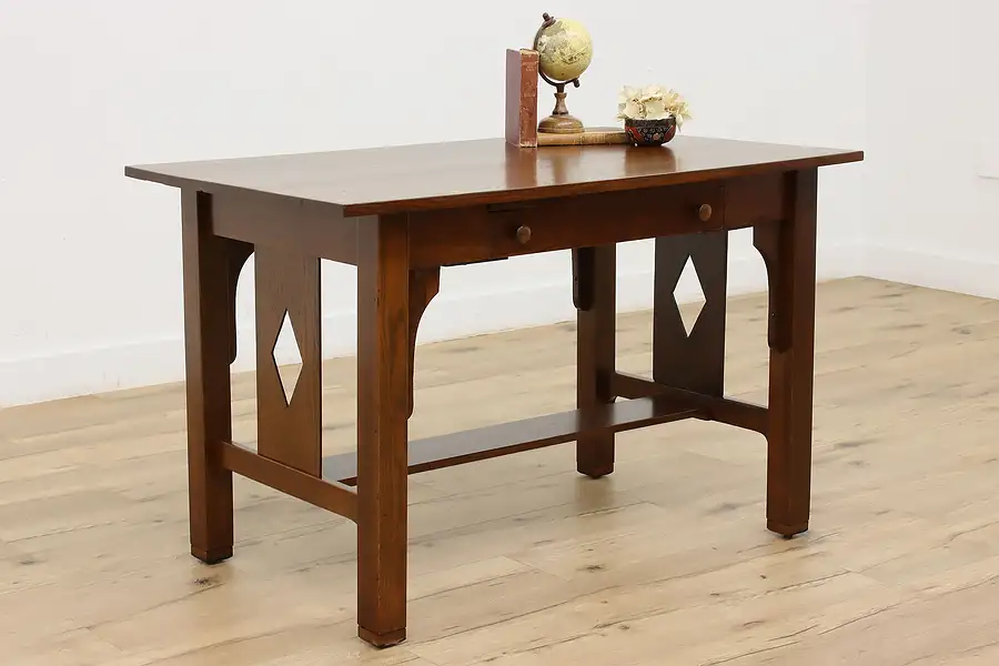 Main image of Mission Oak Craftsman Office Library Table, Cadillac Desk