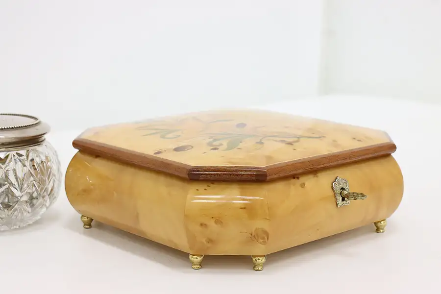 Main image of Reuge Climb Every Mountain Vintage Music Jewelry Box Inlaid