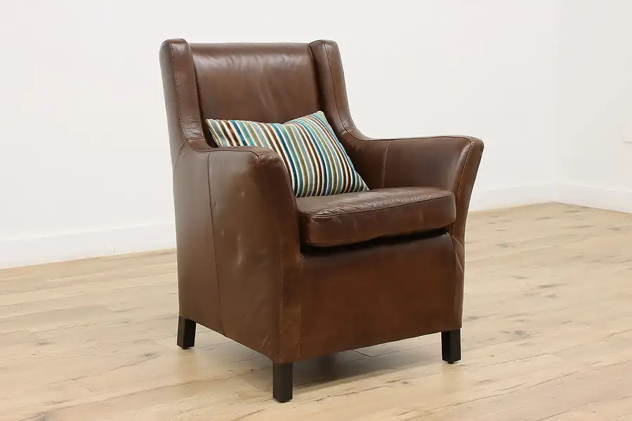 Main image of French Art Deco Design Leather Vintage Office Chair