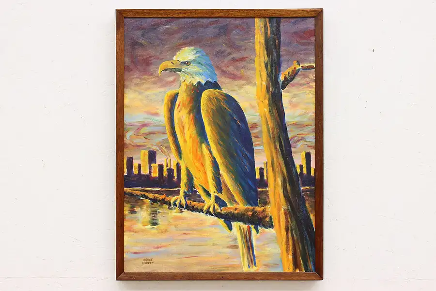 Main image of Injustice Eagle Vintage Original Oil Painting, Bodden 25.5"