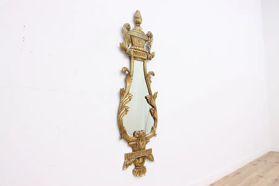 Main image of French Empire Vintage Bevel Mirror Burnished Gold Pineapple