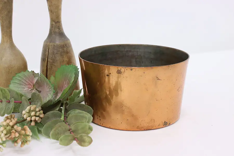 Main image of Farmhouse Antique Copper Sauce or Mixing Bowl, Tin Wash