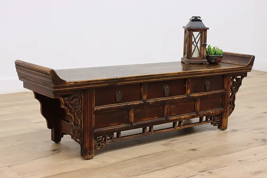 Main image of Chinese Antique Ash Altar Table, Hall Bench, Coffee Table