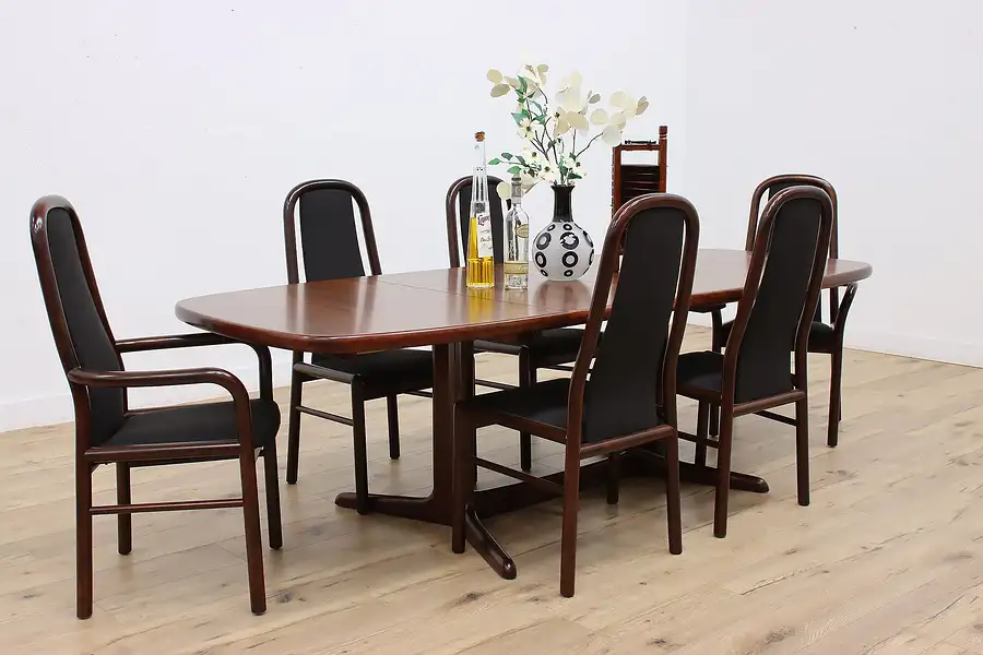 Main image of Midcentury Modern Vintage Danish Dining Table & 6 Chairs Set