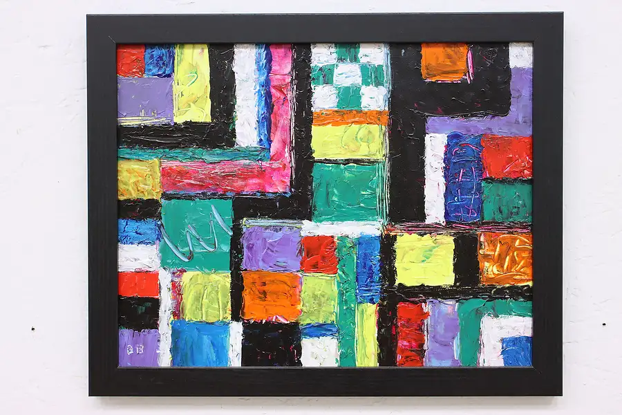 Main image of Patchwork Abstract Original Acrylic Painting, Bodden 16"