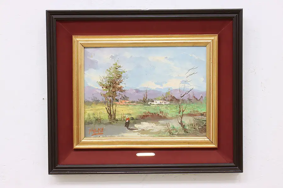 Main image of Landscape Original Vintage Oil Painting, Cappelletti 24.5"