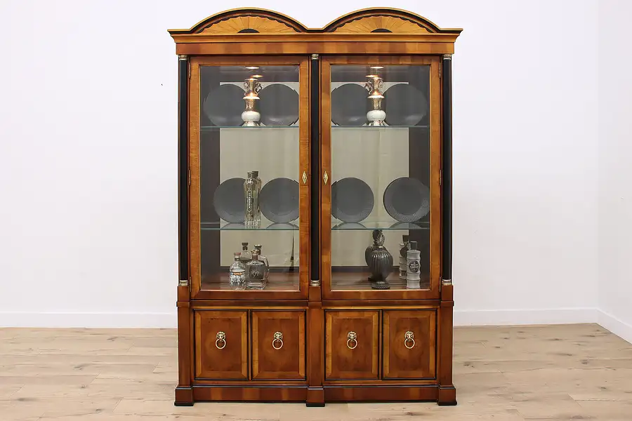 Main image of Empire Vintage Sunburst Marquetry China Cabinet, Century