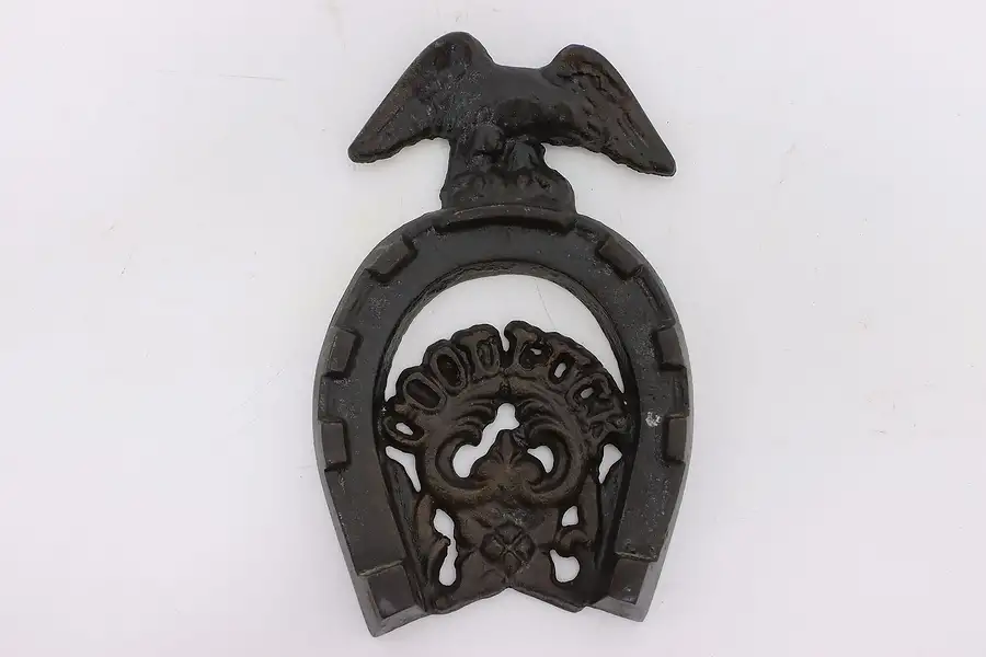 Main image of Farmhouse Antique Cast Iron Good Luck Horseshoe Trivet