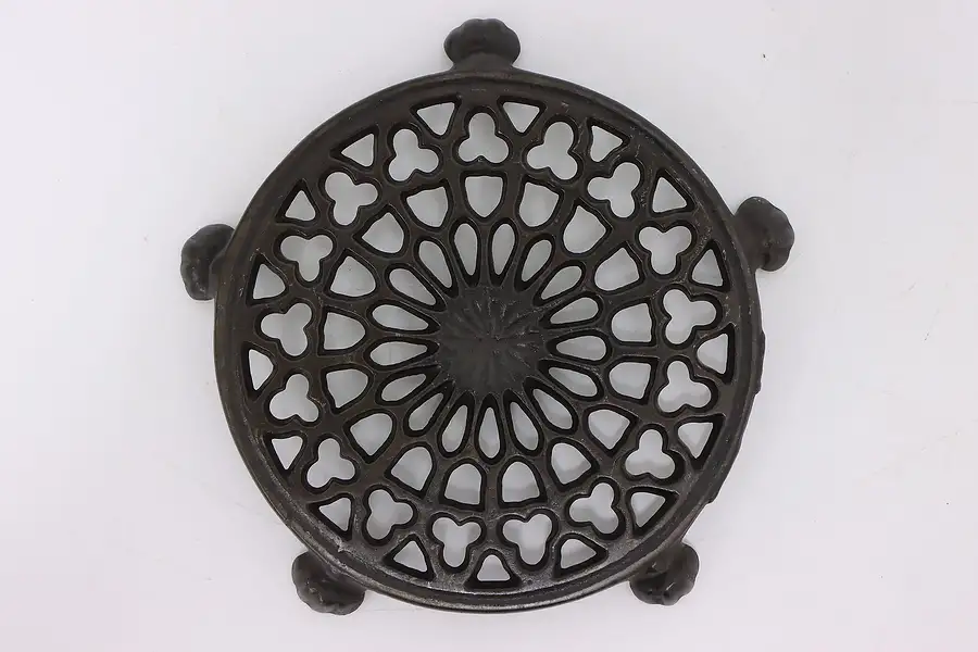 Main image of Farmhouse Antique Cast Iron Round Fireplace Trivet, Paw Feet