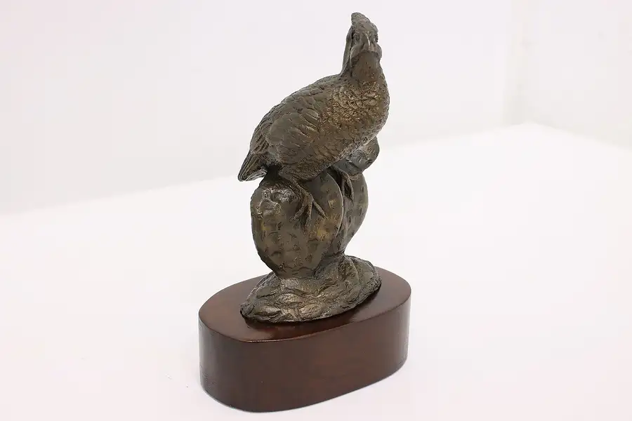 Main image of South Texas Blue Statue Vintage Bronze Bird Sculpture Sweeten