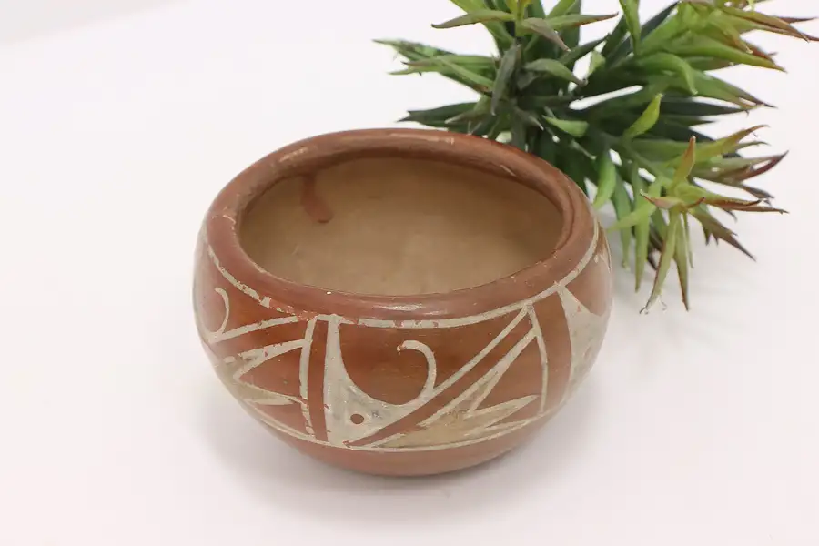 Main image of Native American Vintage Hand-Painted Pottery Bowl