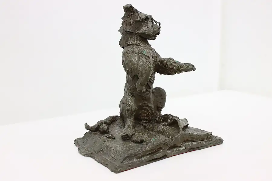 Main image of Bronze Dog Statue Educated Guess Vintage Sculpture, Holgre