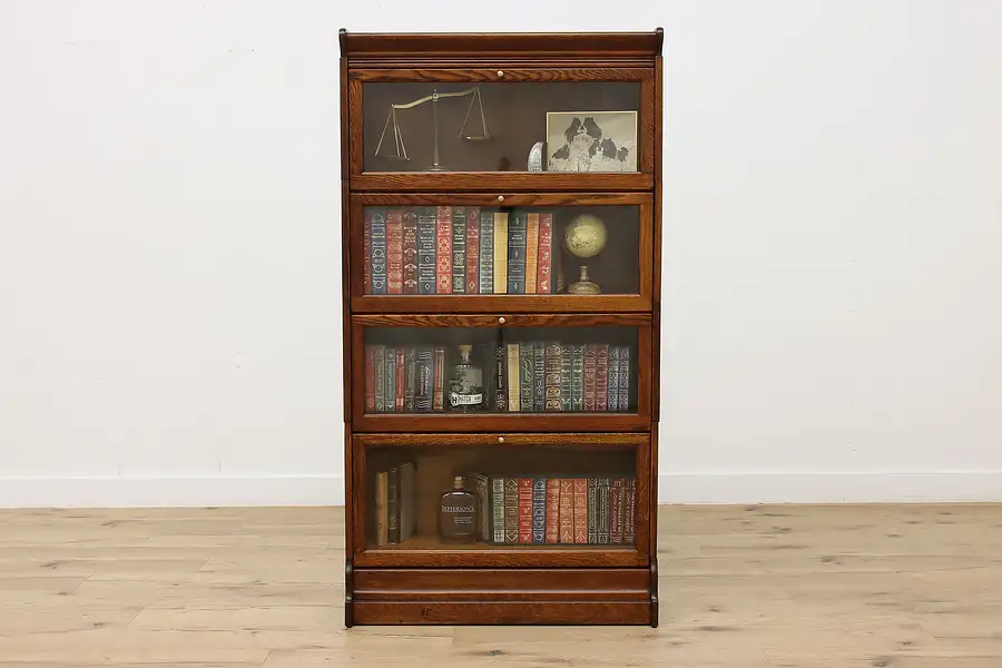 Main image of Lawyer 4 Stack Antique Oak Office or Library Bookcase