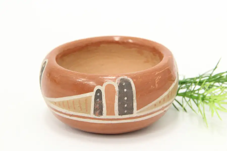 Main image of Native American Vintage Hand Painted Pottery Bowl Watr Henry