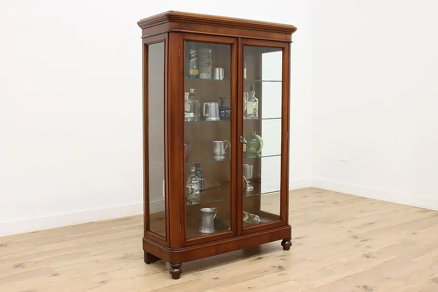 Main image of Traditional Antique Walnut China Display or Curio Cabinet