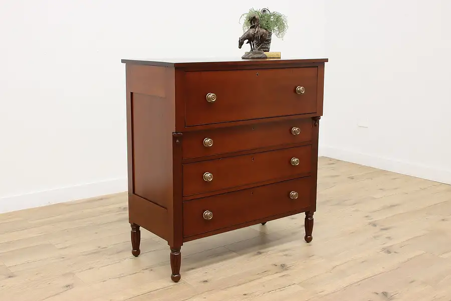 Main image of Sheraton 1830s Antique Solid Cherry Dresser or Chest