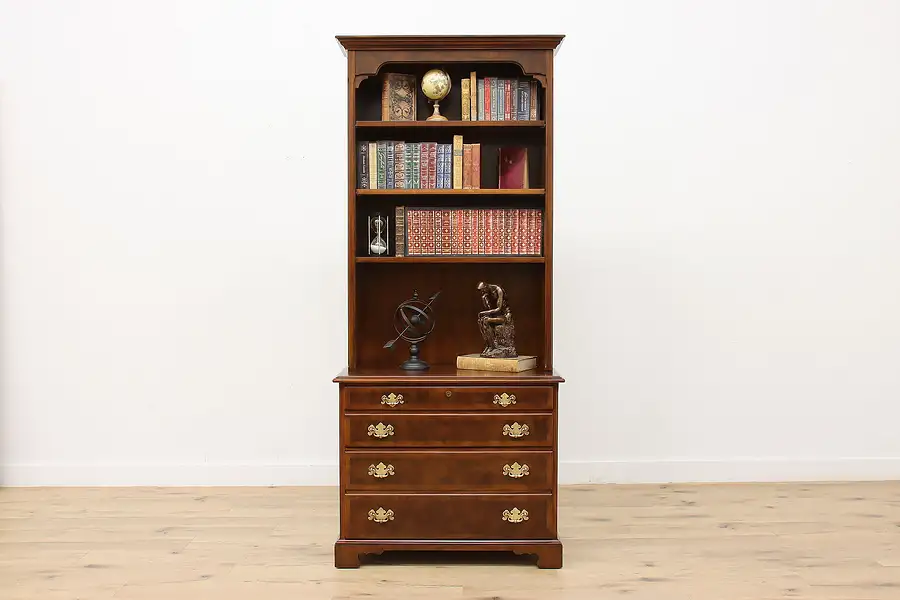 Main image of Traditional Mahogany Office Bookcase, Lateral File Widdicomb