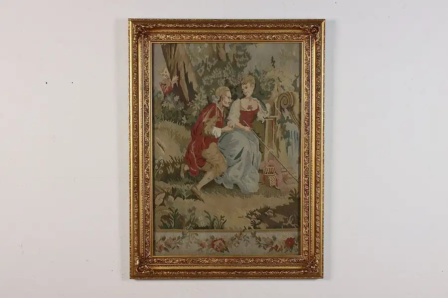 Main image of Courting Couple Needlepoint Tapestry after Boucher 41.5"