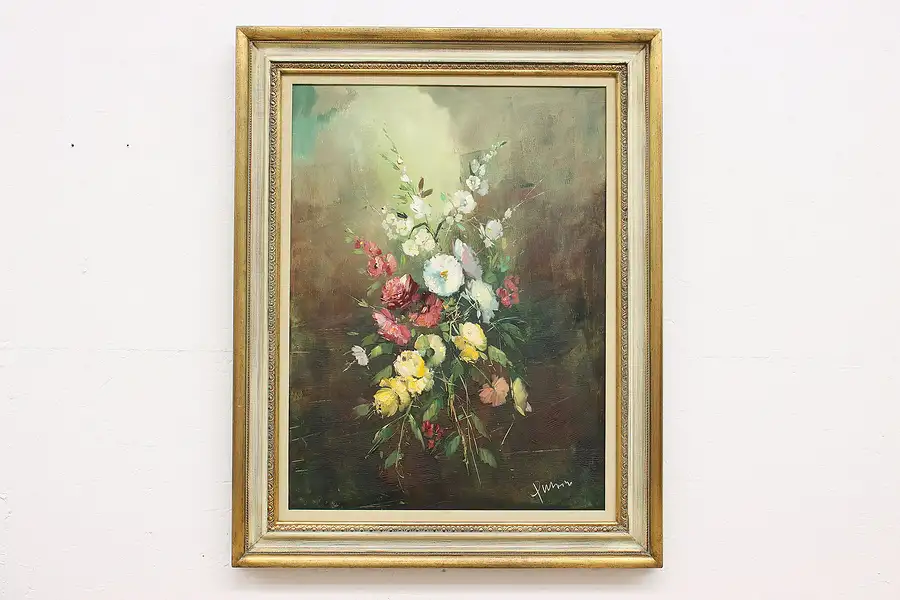 Main image of Floral Still Life Vintage Original Oil Painting, Morro 39"