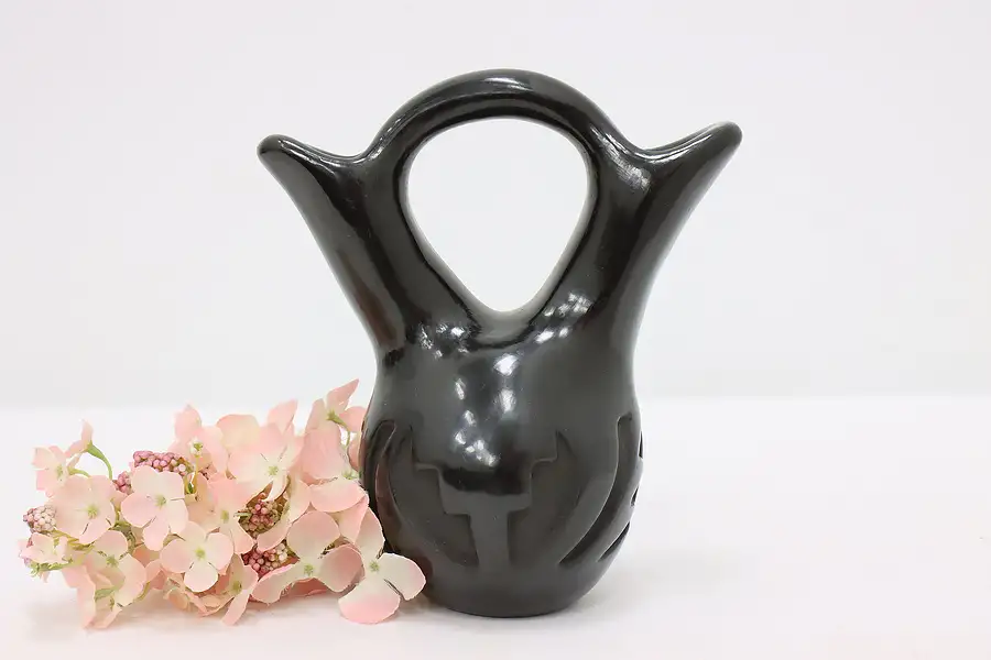 Main image of Native American Vintage Blackware Pottery Wedding Vase